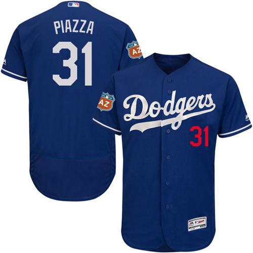Dodgers #31 Mike Piazza Blue Flexbase Authentic Collection Stitched MLB Jersey - Click Image to Close